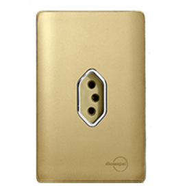 Conjunto Tomada 20A 4x2 - Novara Especiais Dourada